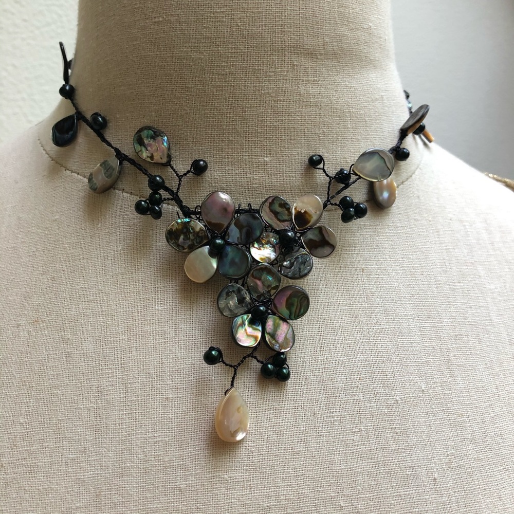 Mother of Pearl and Bead Necklace